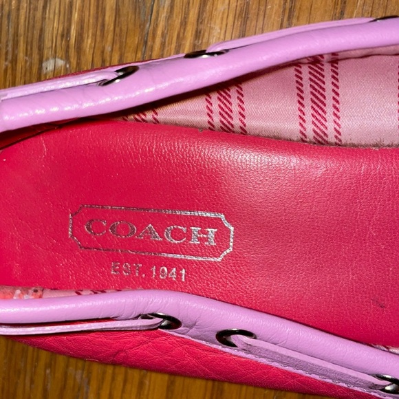 Coach Melon “Sperry style” leather flats 09 boat water Florida pink - Picture 4 of 4